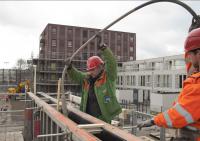 bouwplaats: betonwand laag 0