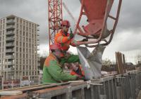 bouwplaats: betonwand laag 0