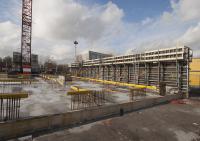 bouwplaats: betonwand laag 0