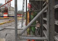bouwplaats: betonwand laag 0