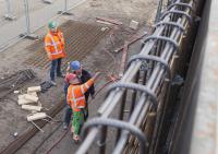 bouwplaats: betonwand laag 0