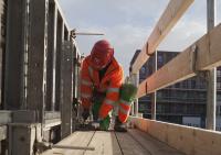 bouwplaats: betonwand laag 0