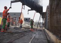 bouwplaats: betonwand laag 0