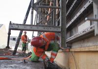 bouwplaats: betonwand laag 0
