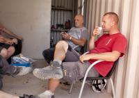 bouwplaats: metselaars en Braziliaans metselwerk