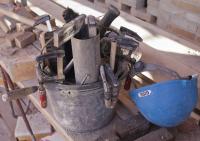 bouwplaats: metselaars en Braziliaans metselwerk