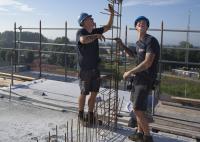 bouwplaats: constructie 7e verdieping, dag 1