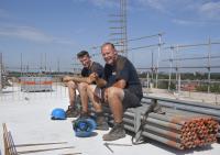 bouwplaats: constructie 7e verdieping, dag 1
