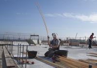 bouwplaats: constructie 7e verdieping, dag 1