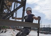 bouwplaats: constructie 7e verdieping, dag 1
