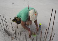 bouwplaats: constructie 7e verdieping, dag 1
