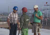 bouwplaats: constructie 7e verdieping, dag 1